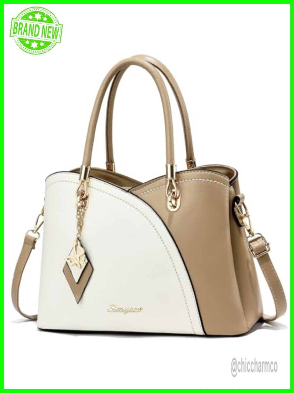 Synthetic Leather Satchel Shoulder Tote Bag Top Handle Purse for Women